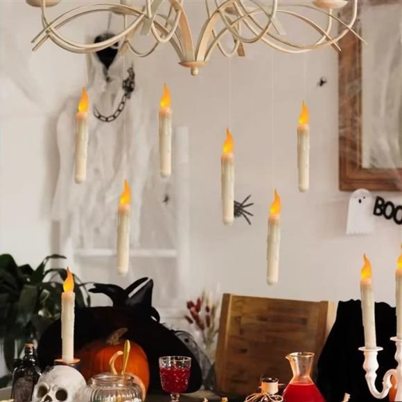 Floating LED Candles with Remote Control - Witch Halloween Decor - Picture 6 of 6